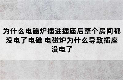 为什么电磁炉插进插座后整个房间都没电了电磁 电磁炉为什么导致插座没电了